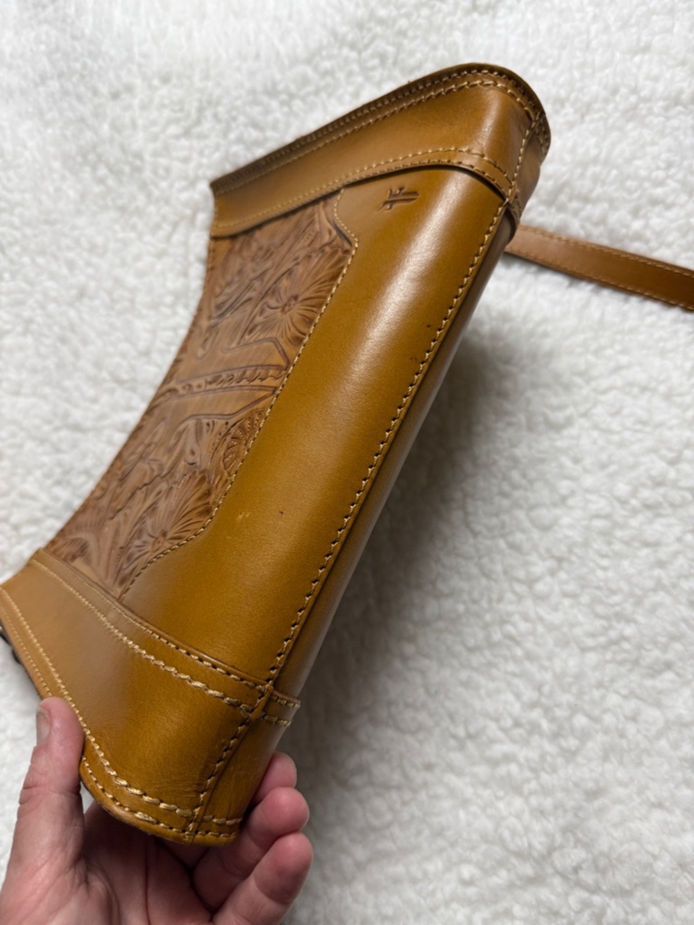 FRYE Brown Tooled Leather Crossbody Bag brown Retired - Picture 10 of 10